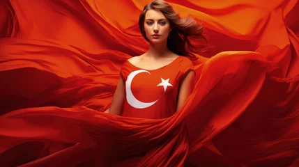 Selbstklebende Fototapete Zypern Republic Day in Turkey 29 Ekim National Day of Turkey and the partially recognized Turkish Republic of Northern Cyprus Independence pride flag patriotism.