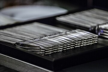 Forks on the banquet hall table