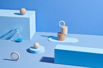 Minimal abstract podium primitive geometry composition style