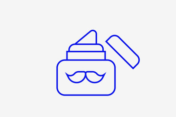 Mustache cream illustration in flat style design. Vector illustration.
