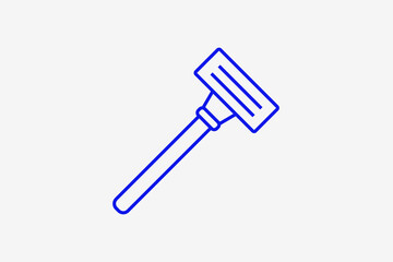 razor illustration in flat style design. Vector illustration in trend blue color. 
