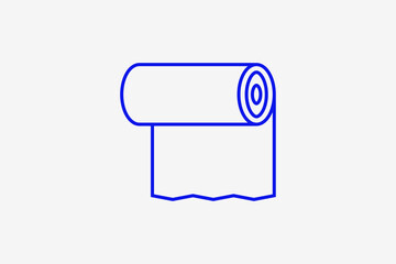 paper towel illustration in flat style design. Vector illustration in trend blue color. 
