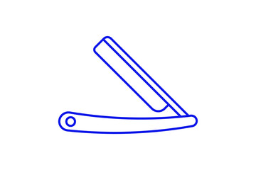 Isolated blade illustration in flat style design. Vector illustration in trend blue color. 
