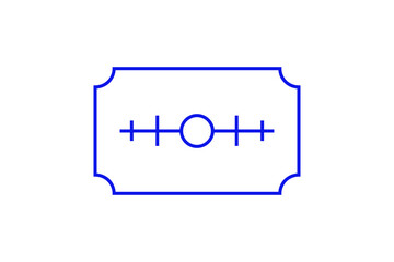 Isolated blade illustration in flat style design. Vector illustration in trend blue color. 
