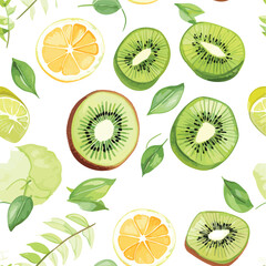 Fototapeta premium Seamless Colorful kiwi Pattern. Seamless pattern of kiwi in colorful style. Add color to your digital project with our pattern!