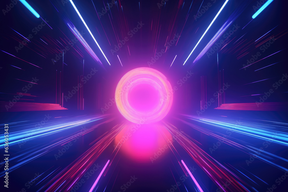 Aufkleber abstract motion background captivates with vibrant neon lights, creating an atmosphere of modern art
