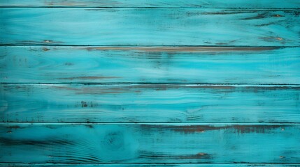 Close up of turquoise painted wooden Planks. Wooden Background Texture
