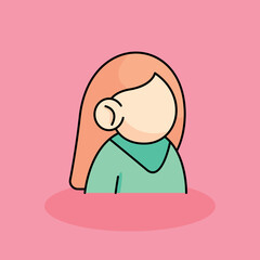 Woman Free vector cartoon icon illustration. customer experience icon concept isolated . flat cartoon style