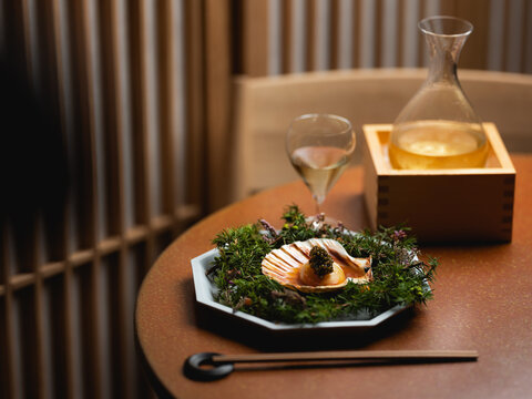 Scallop and caviar
