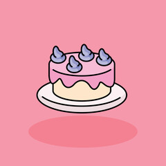 Cake Free vector cartoon icon illustration. customer experience icon concept isolated . flat cartoon style