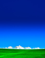 landscape with blue sky and clouds
