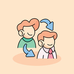 Transition Free vector cartoon icon illustration. customer experience icon concept isolated . flat cartoon style