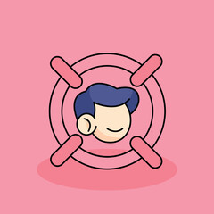 Target Customer Free vector cartoon icon illustration. customer experience icon concept isolated . flat cartoon style