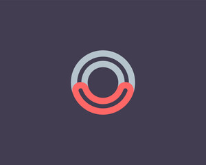 Creative smile logo. Universal ring circle icon. Loop infinity sign. Vector illustration.