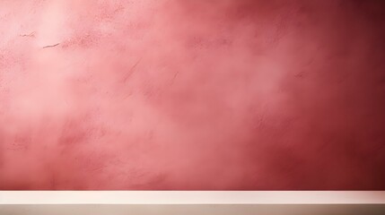 Empty Room in burgundy Colors with Shadows on the Wall. Elegant Studio Background for Product Presentation.
