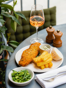 Posh fish and chips 