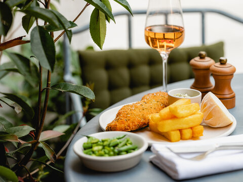 Posh fish and chips 