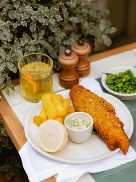 Posh fish and chips 