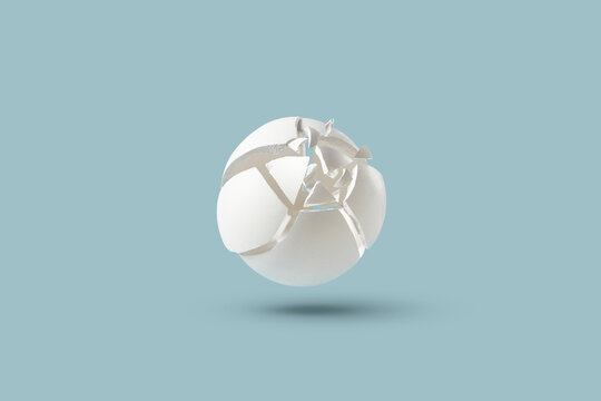 Weathered and broken sphere gypsum sphere.