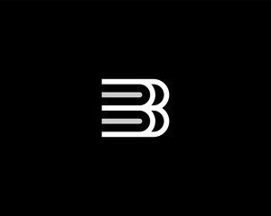 Abstract stack of books logo. Creative letter B logotype. Universal library book shop education sign. Vector illustration.