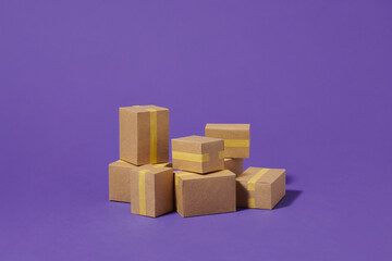 Classic brown cardboard box collection