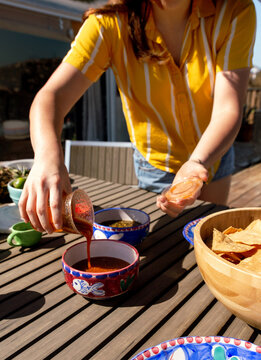 Setting up Appetizers at a Dinner Party 