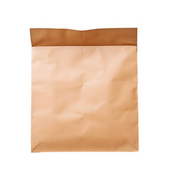 Fototapeta premium Brown paper bag isolated with top view uncovered