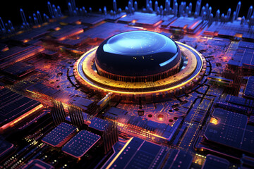 3d quantum technology background