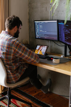 Video call. From home. Freelance. Conversation. Interaction. Tech