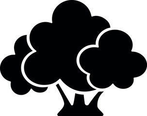 Bush stylized, simple plant silhouette - vector illustration for logo or pictogram. Bush silhouette for identity, icon or sign