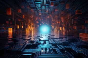 3d quantum technology background