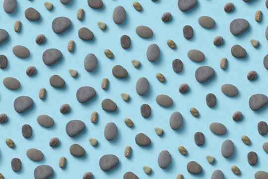 Creative pattern of black pebbles.