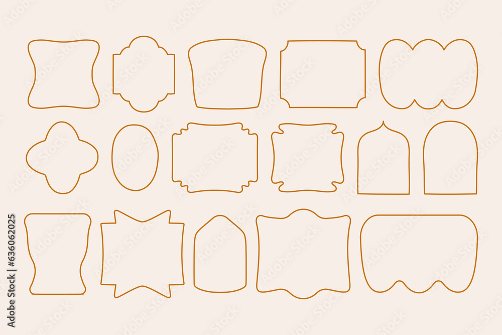 Aufkleber vector set of linear frames and borders - abstract design elements for decoration or logo design tem
