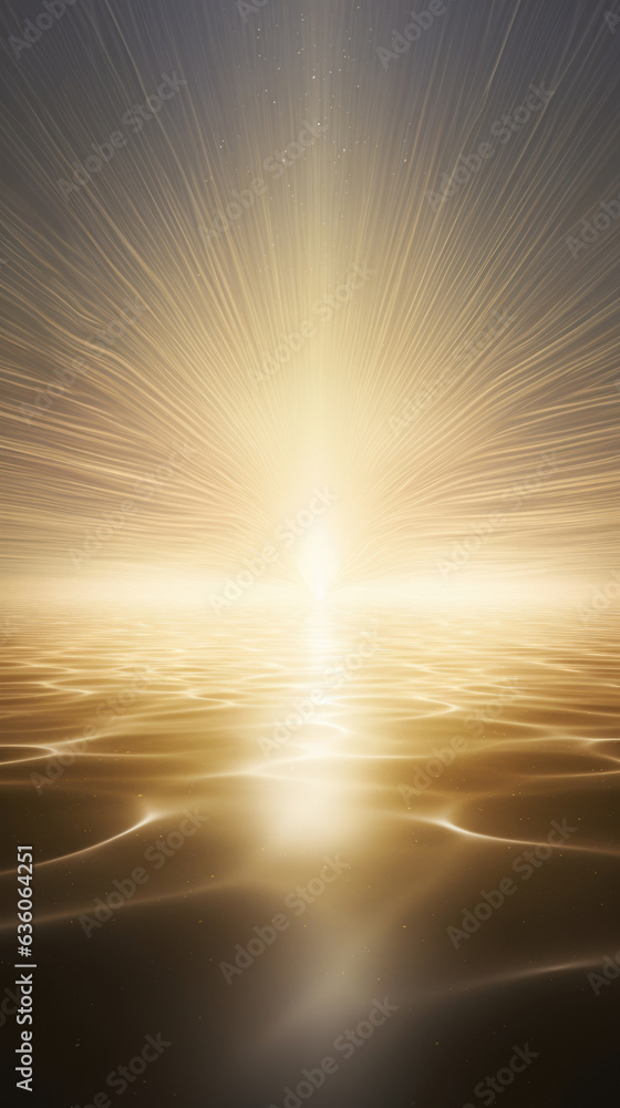 Poster soft ripples of light emitting from a central point slowly and subtly radiating outwards. abstract w