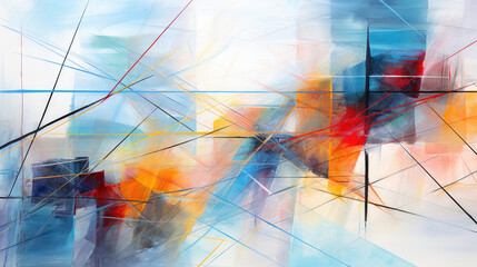 A blurred and narrow depth of field represented by an abstract painting of overlapping and intersecting Abstract wallpaper backgroun