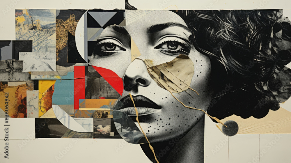 Poster a collage of unique images composed into one abstract piece that conveys the concept of nonrepresent