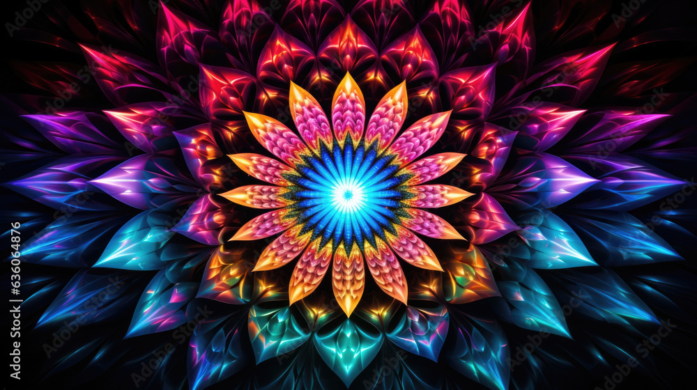 Poster an interactive 3d light display that mimics a kaleidoscope optically where viewers can choose differ