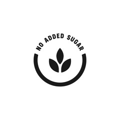 No added sugar icon or No added sugar label vector isolated. Best no added sugar icon for product packaging design element. Simple No added sugar label for packaging design element.