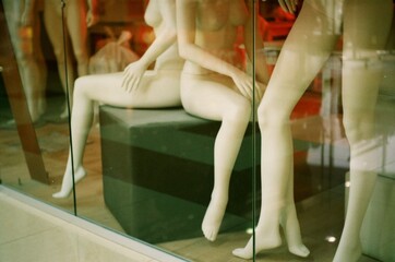 mannequins on a showcase 