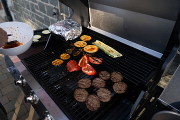 Man cooking on the grill