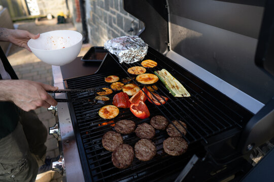 Man cooking on the grill