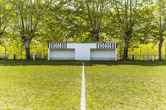 Dugout in soccer field