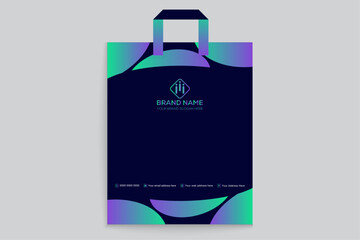 Gradient  color  shopping bag template