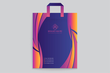 shopping bag design template mockup