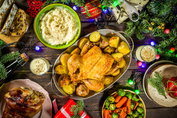 Festive Christmas dinner table