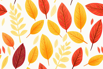 Seamless pattern background of fall leaves