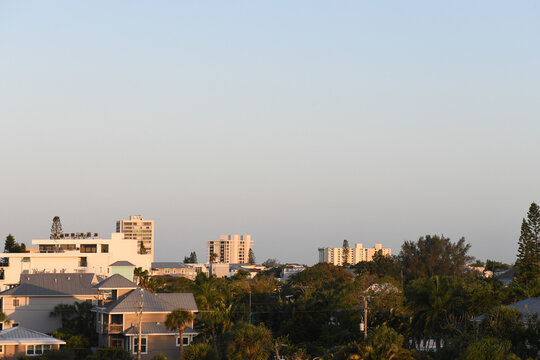 Looking Over A Small Florida Town On A Spring Morning