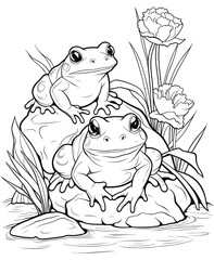 frog coloring pages easy