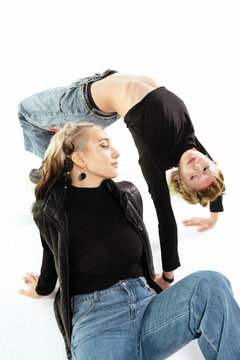 Trendy and positive models having fun