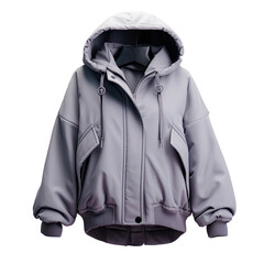 Winter jacket for women in gray with a hood